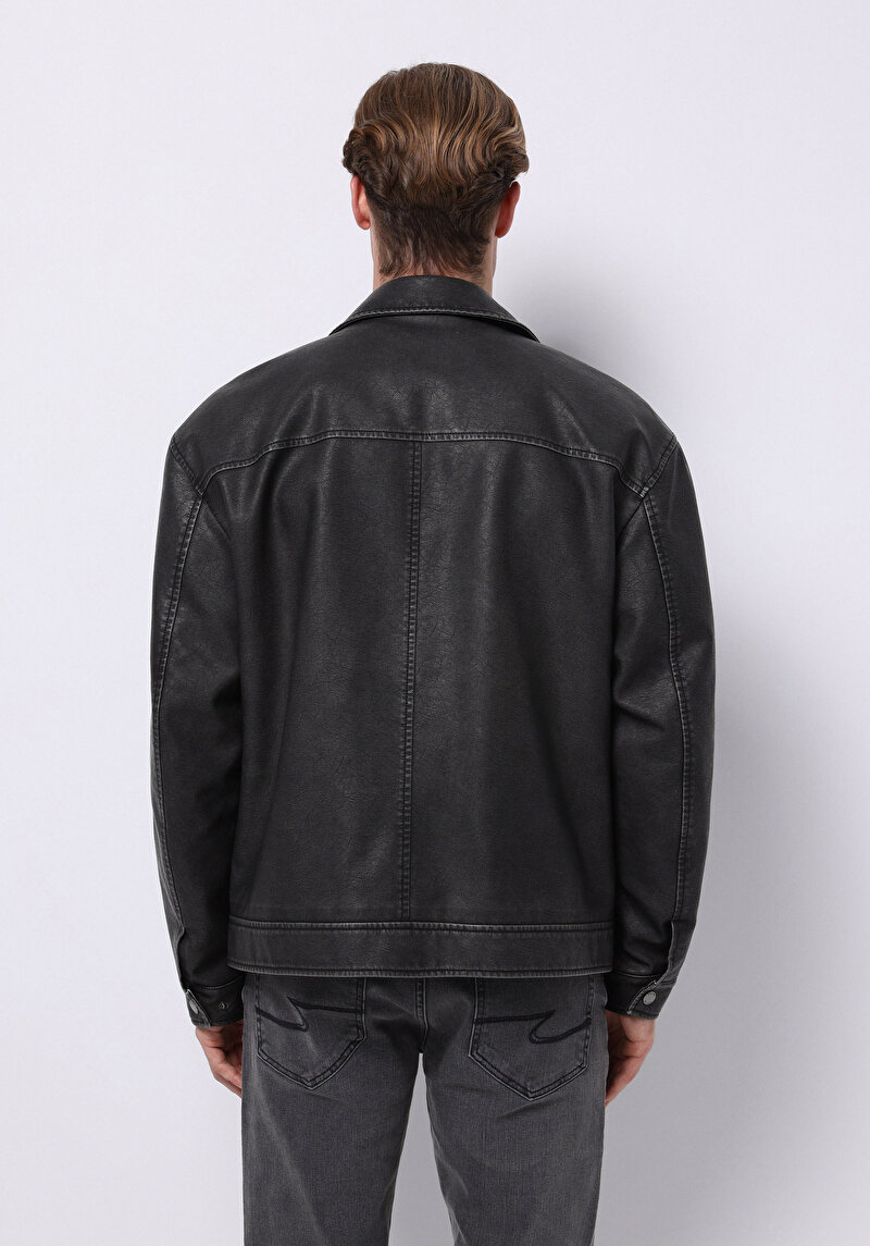 Зображення Куртка З Еко-шкіри Чоловіча Чорна Cl1076178