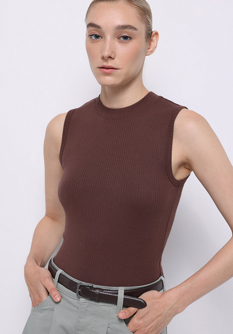 Зображення Светр Із Коротким Рукавом Жіночий Коричневий  Cl1070207