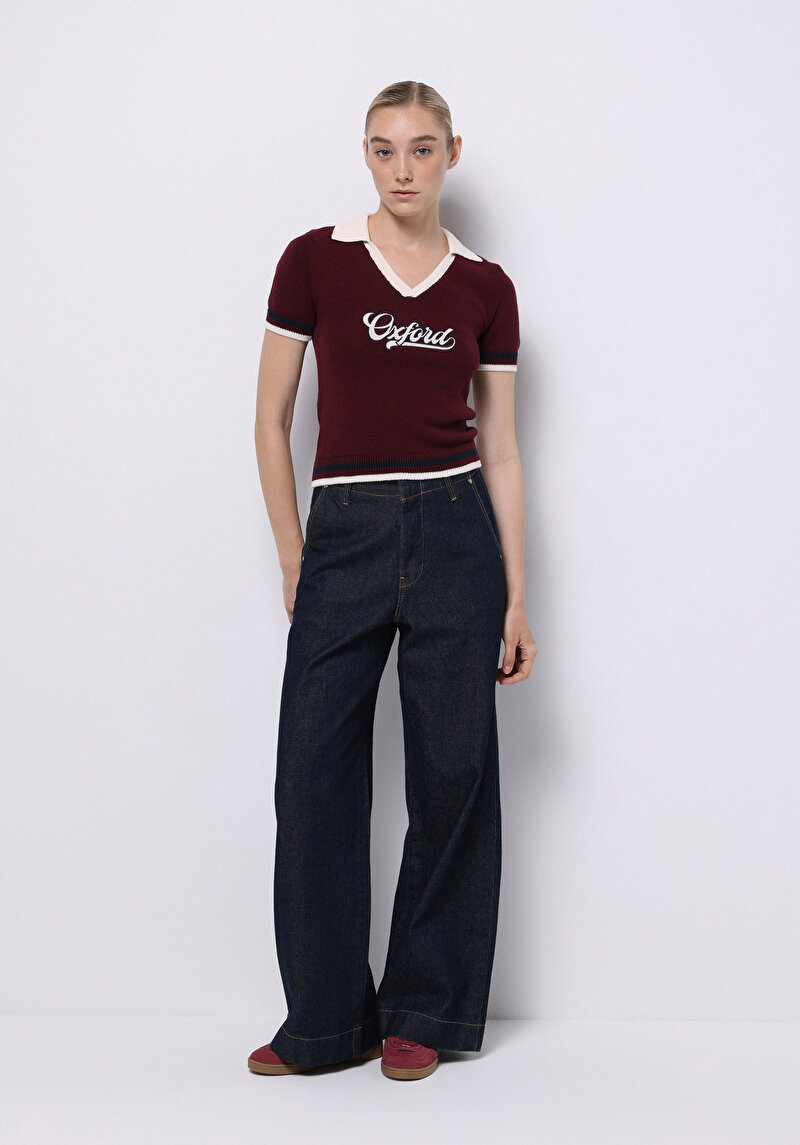 Показати інформацію про Светр Із Коротким Рукавом Жіночий Бордовий  Cl1075511