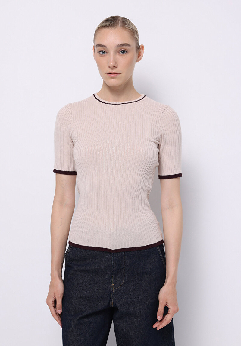 Зображення Светр Із Коротким Рукавом Жіночий Бежевий  Cl1075528