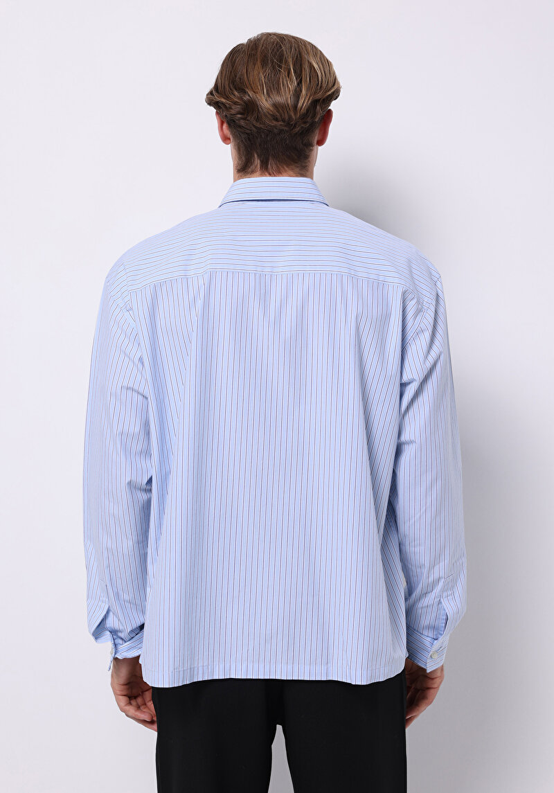 Показати інформацію про Сорочка З Довгим Рукавом Чоловіча Блакитна  Cl1075652