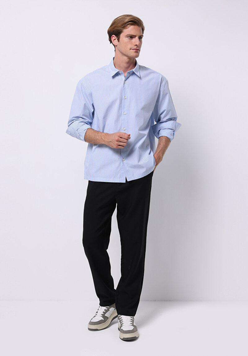 Показати інформацію про Сорочка З Довгим Рукавом Чоловіча Блакитна  Cl1075652