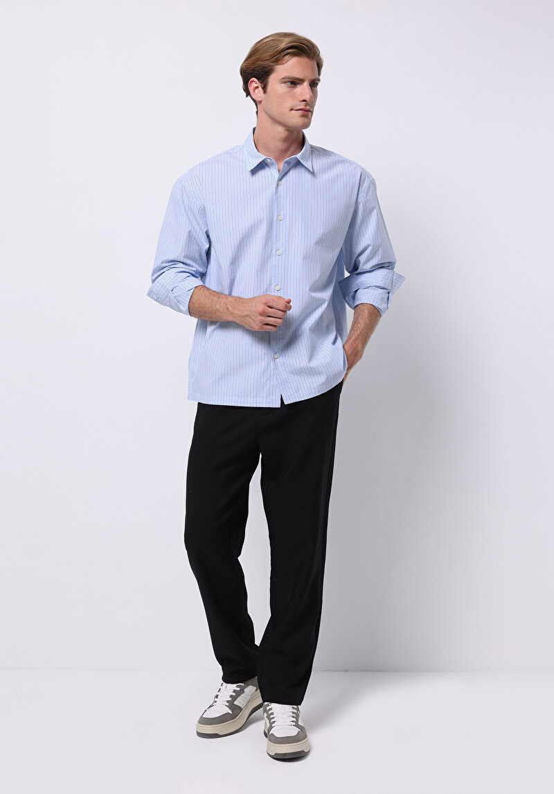 Зображення Сорочка З Довгим Рукавом Чоловіча Блакитна Cl1075652