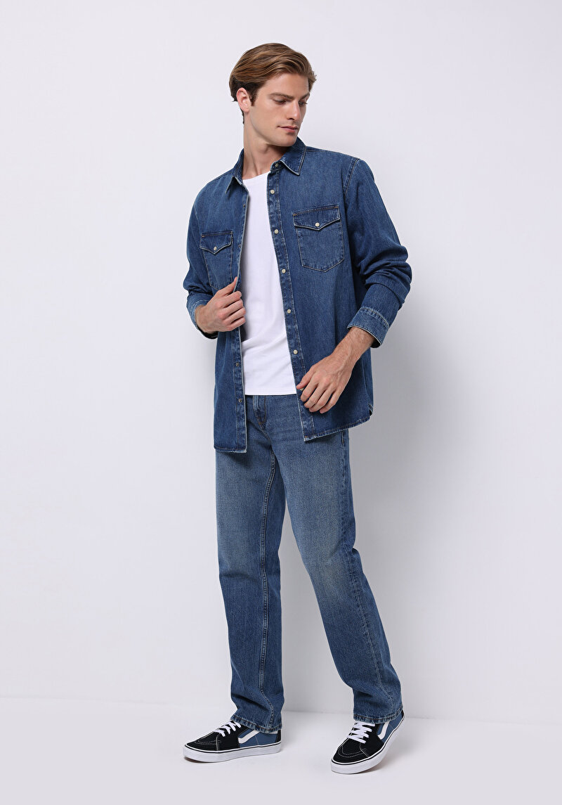 Зображення Сорочка З Довгим Рукавом Чоловіча Блакитна Cl1076174