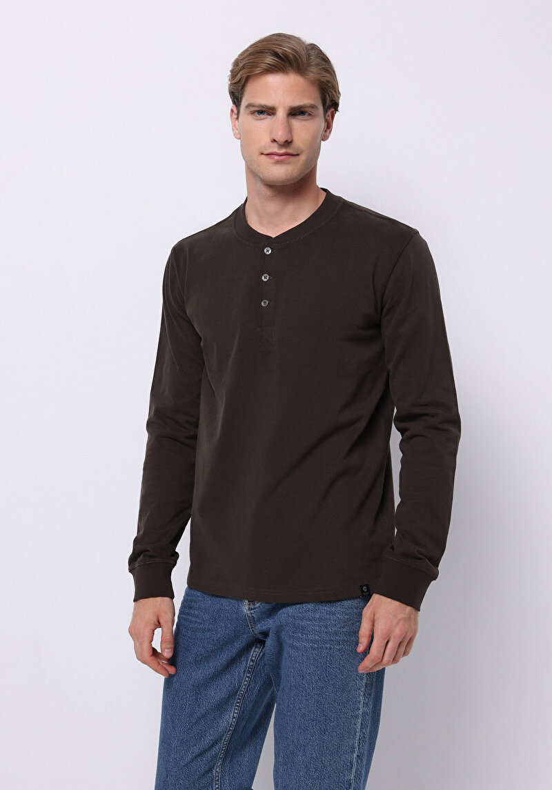 Зображення Футболка З Довгим Рукавом Чоловіча Коричнева  Cl1065875