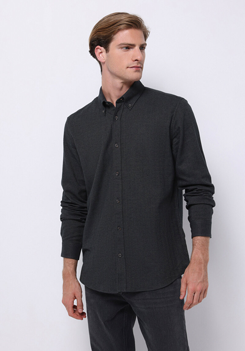 Зображення Сорочка З Довгим Рукавом Чоловіча Зелена  Cl1070811