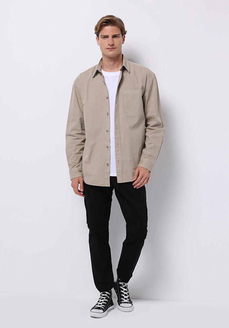 Показати інформацію про Сорочка З Довгим Рукавом Чоловіча Бежева  Cl1075661