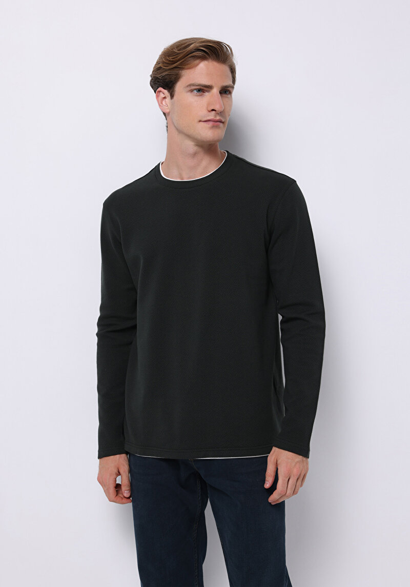 Зображення Футболка З Довгим Рукавом Чоловіча Зелена  Cl1076433