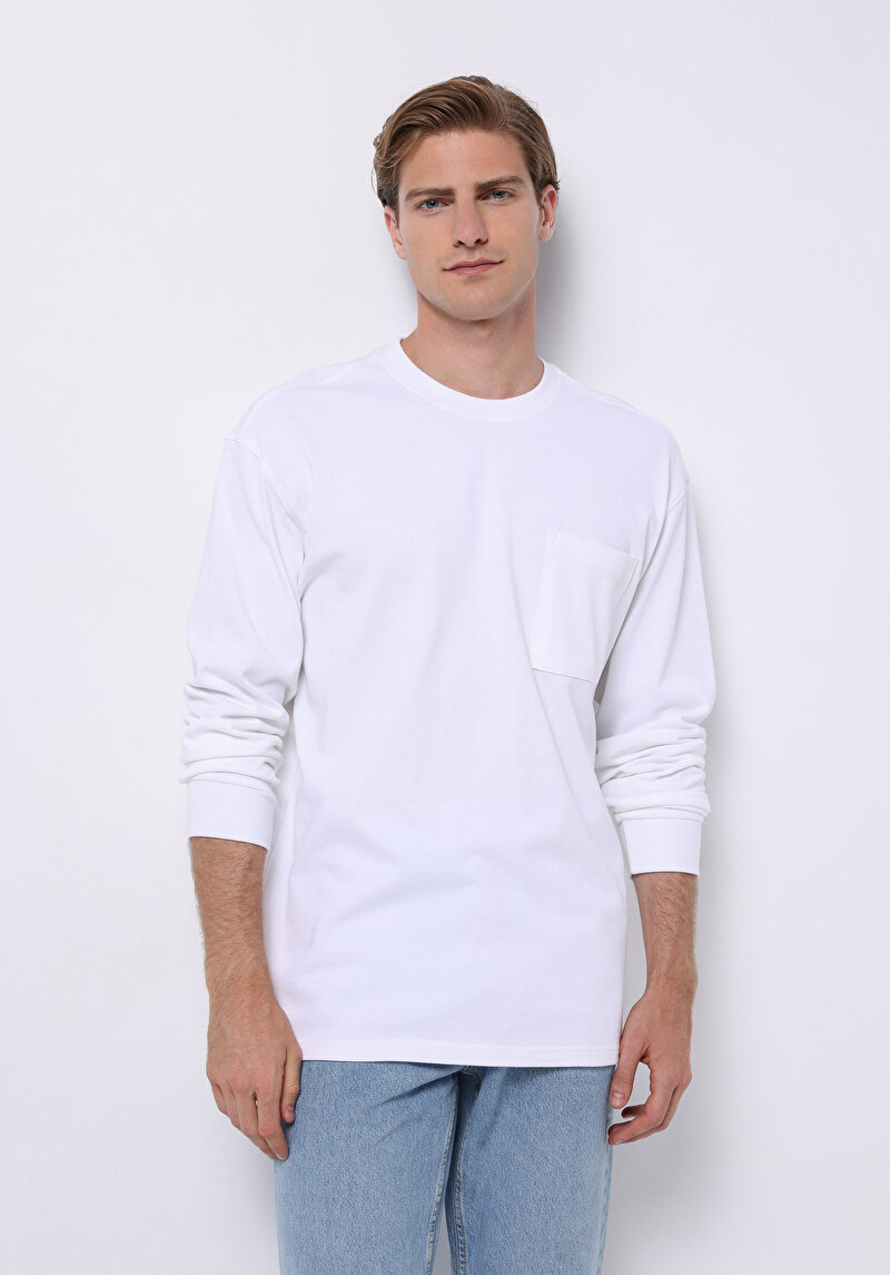 Зображення Футболка З Довгим Рукавом Чоловіча Біла  Cl1076435