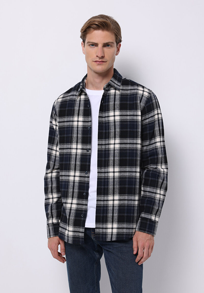 Зображення Сорочка З Довгим Рукавом Чоловіча Синя  Cl1076514