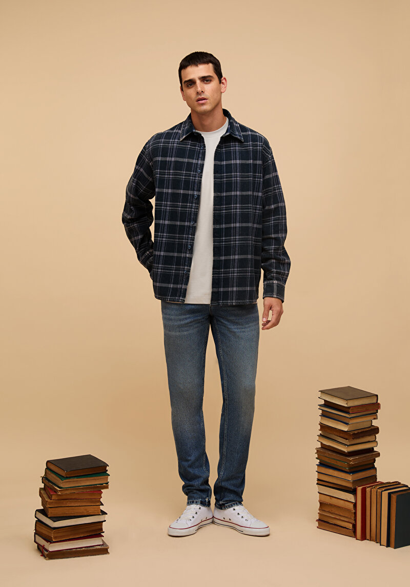 Зображення Сорочка З Довгим Рукавом Чоловіча Синя  Cl1077137