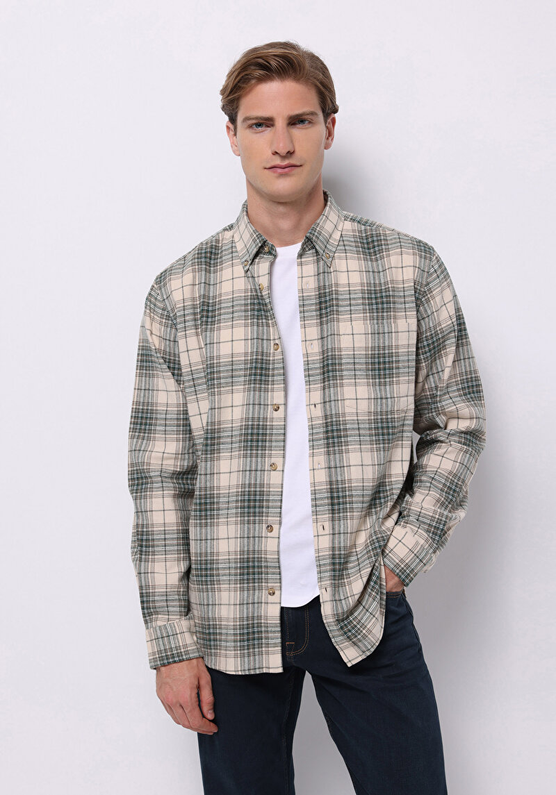 Зображення Сорочка З Довгим Рукавом Чоловіча Бежева  Cl1077138