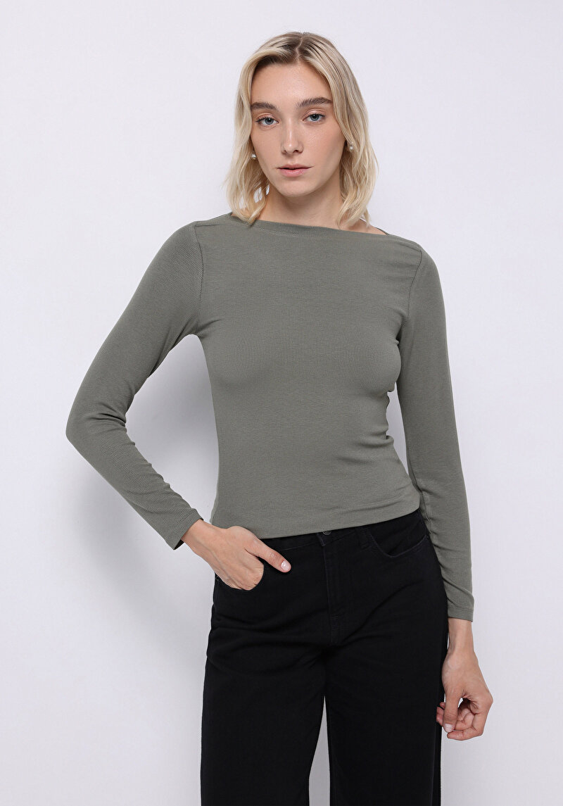 Зображення Футболка З Довгим Рукавом Жіноча Зелена  Cl1070957