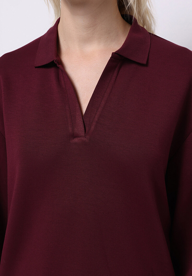 Зображення Теніска Поло З Довгим Рукавом Жіночий Фіолетовий