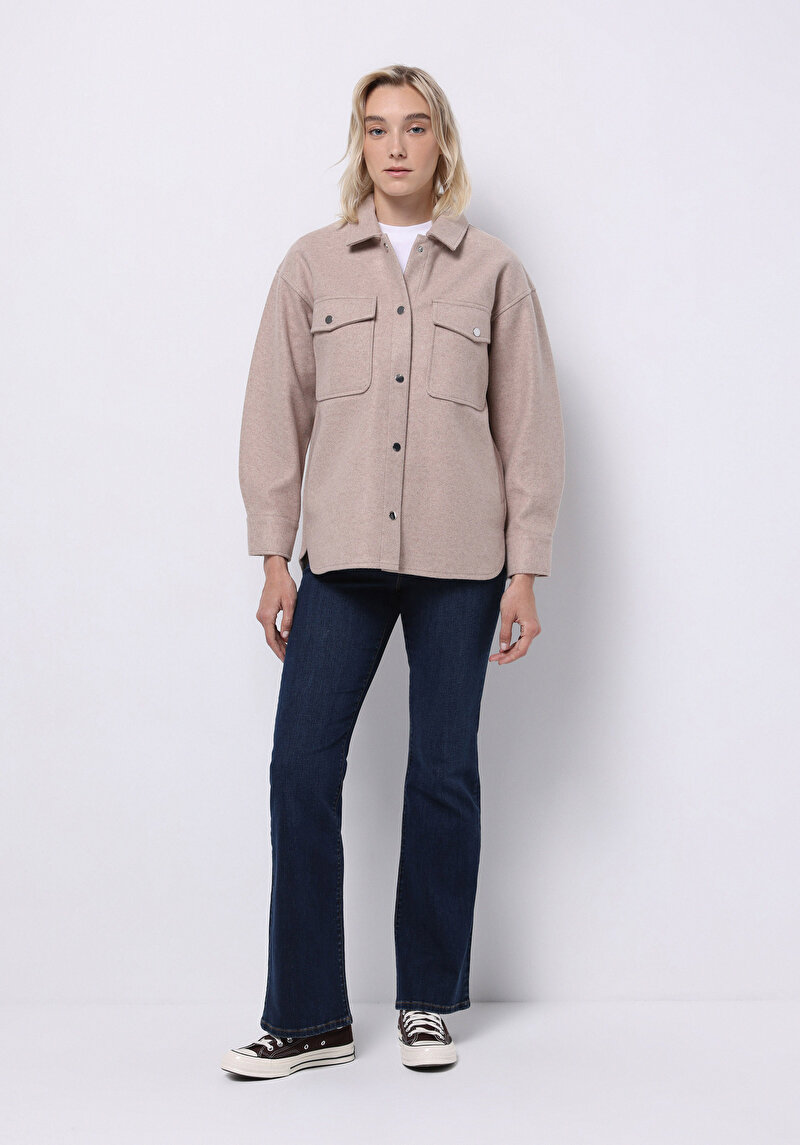 Показати інформацію про Сорочки З Довгим Рукавом Жіноча Бежева  Cl1076427