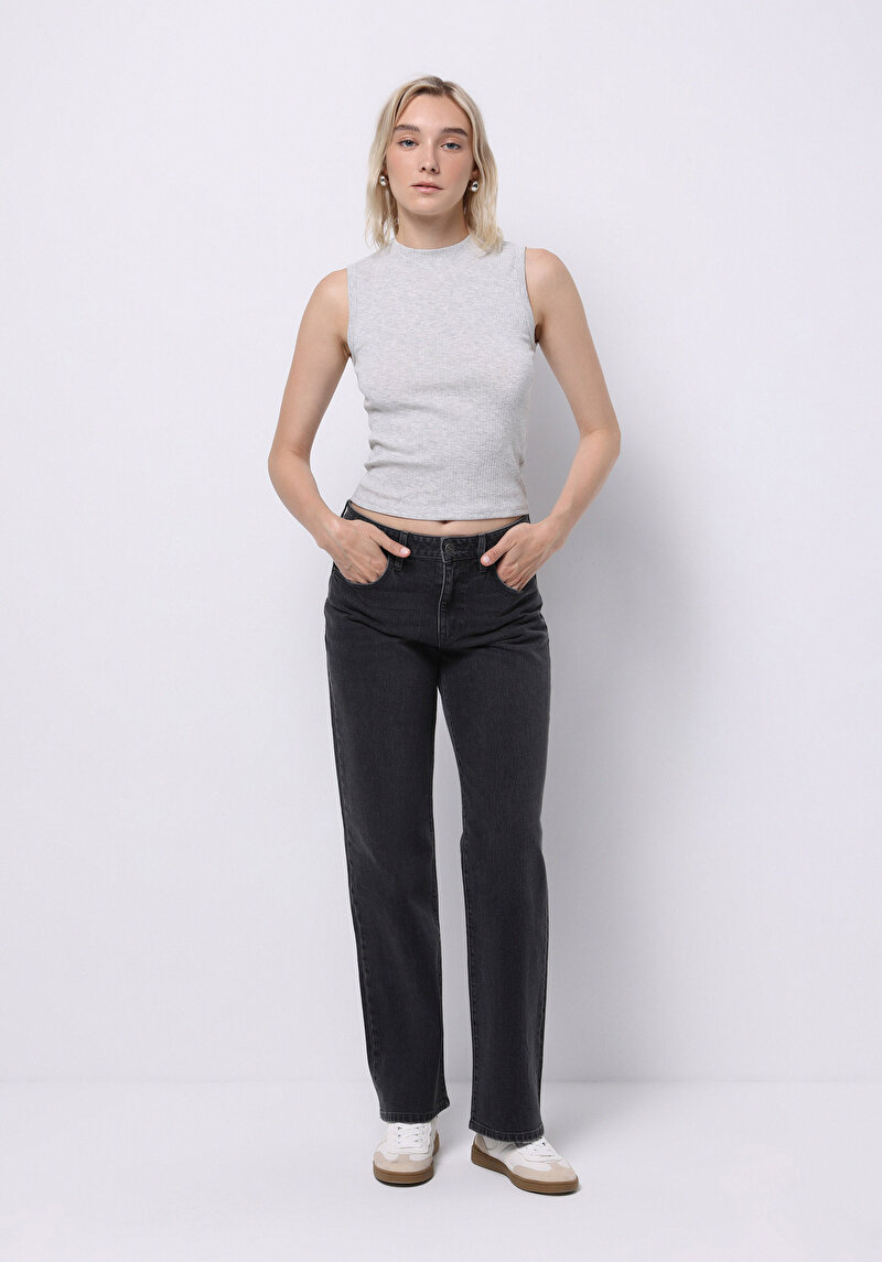 Зображення Джинси Жіночі Чорні Прямого Крою Cl1076566