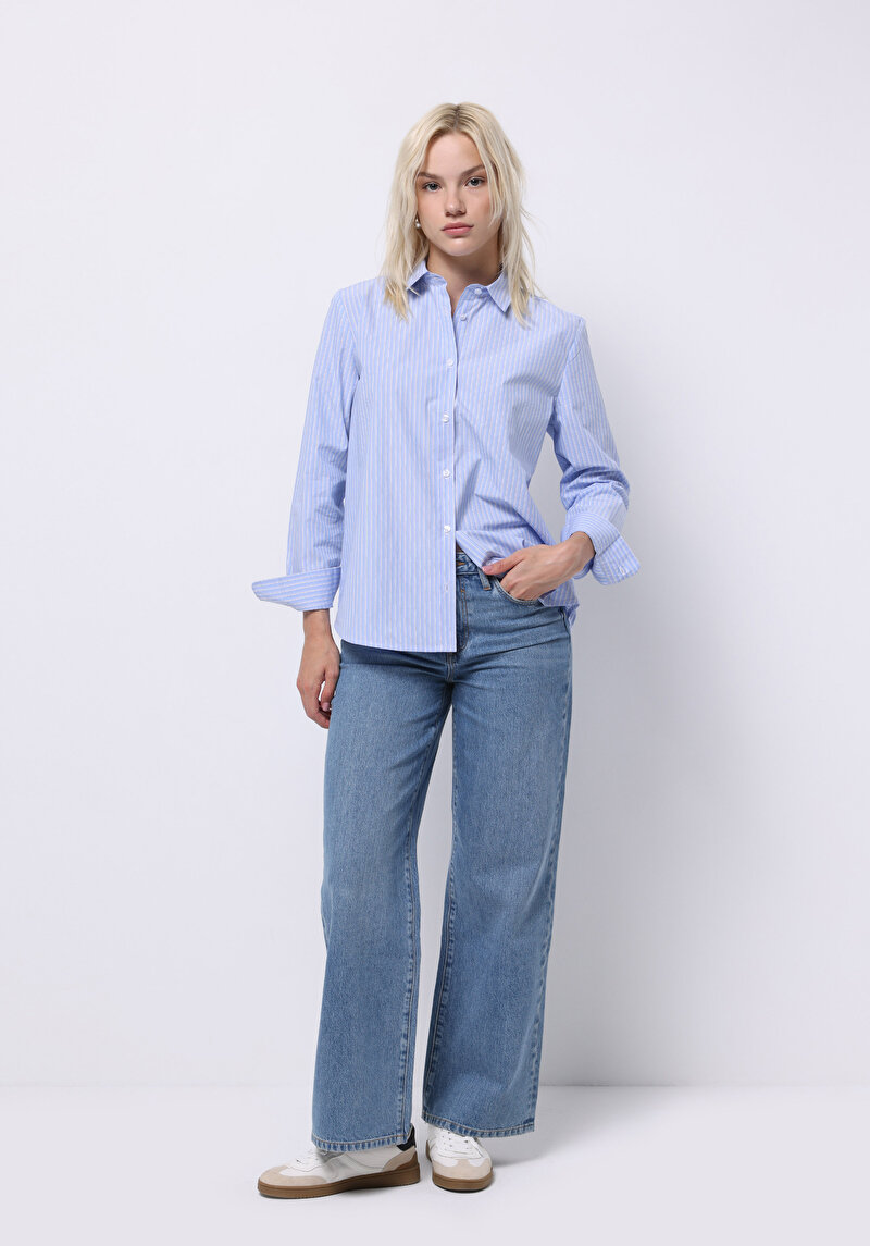 Показати інформацію про Сорочка З Довгим Рукавом Жіноча Блакитна  Cl1075215