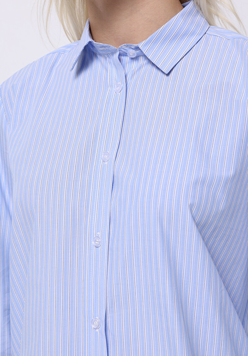 Показати інформацію про Сорочка З Довгим Рукавом Жіноча Блакитна  Cl1075215