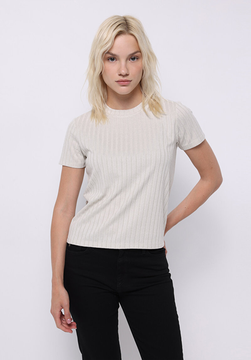 Зображення Светр Із Коротким Рукавом Жіночий Бежевий  Cl1075546