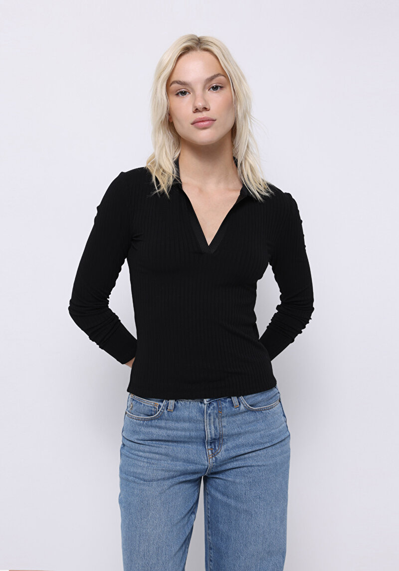 Зображення Блуза З Довгим Рукавом Жіноча Чорна  Cl1075898