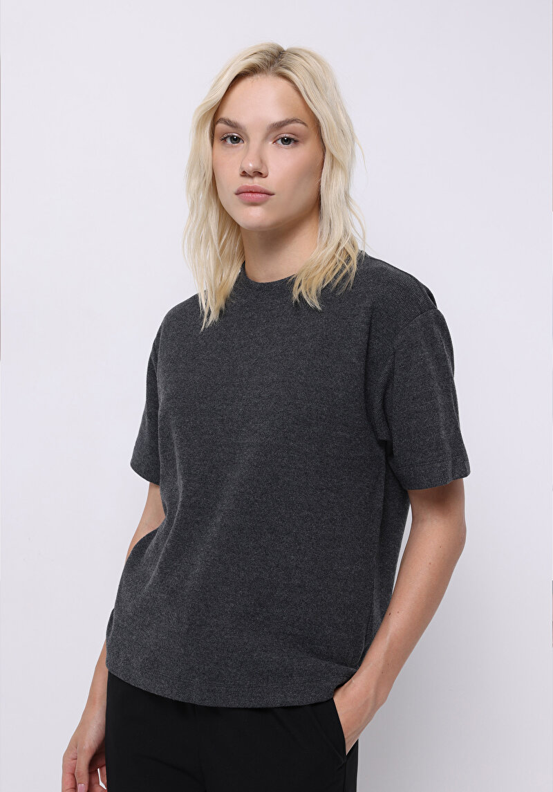 Зображення Светр Із Коротким Рукавом Жіночий Сірий  Cl1077171