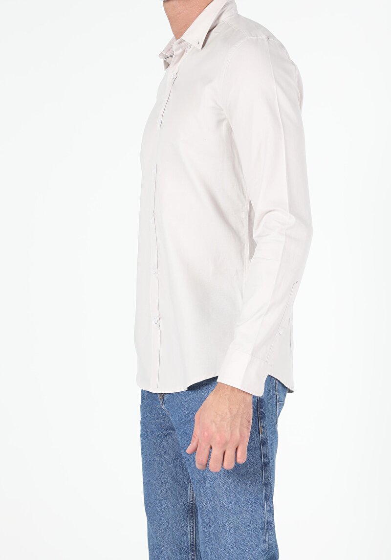 Показати інформацію про Сорочка З Довгим Рукавом Чоловіча Бежева  Cl1048576