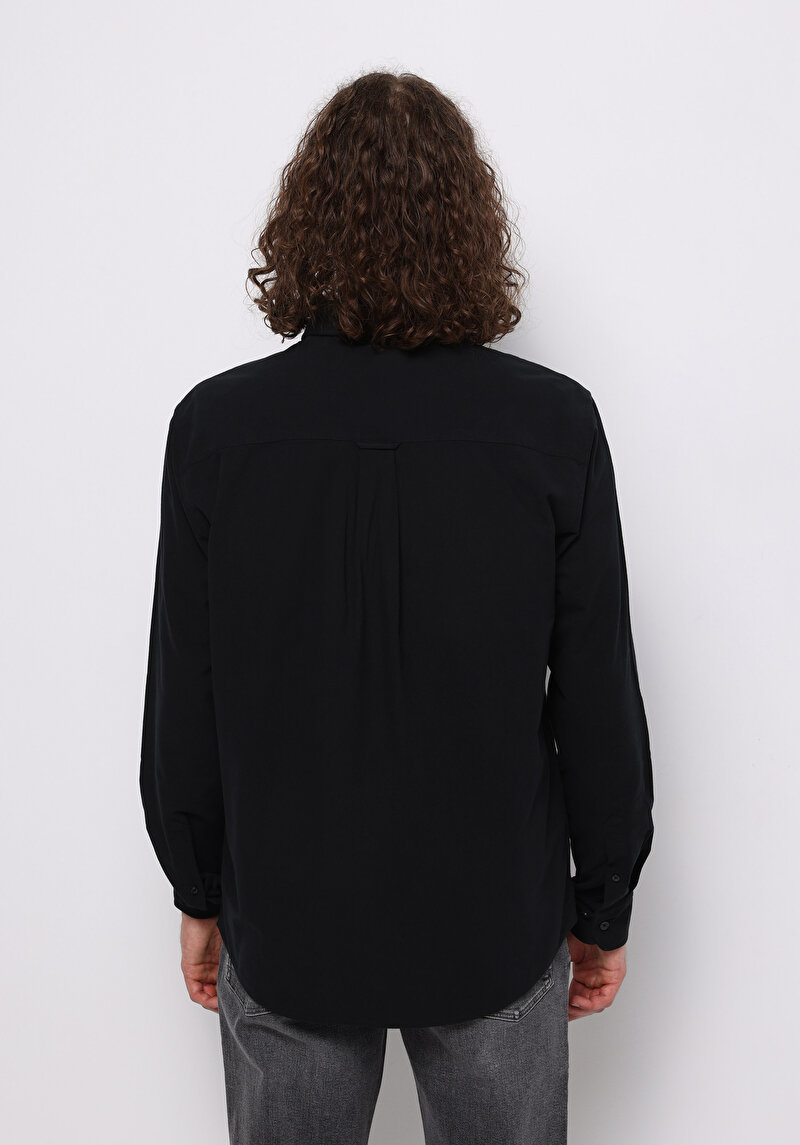 Показати інформацію про Сорочка З Довгим Рукавом Чоловіча Чорна  Cl1073845