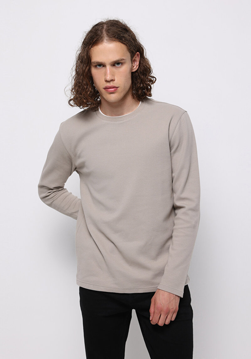 Зображення Футболка З Довгим Рукавом Чоловіча Коричнева  Cl1076433