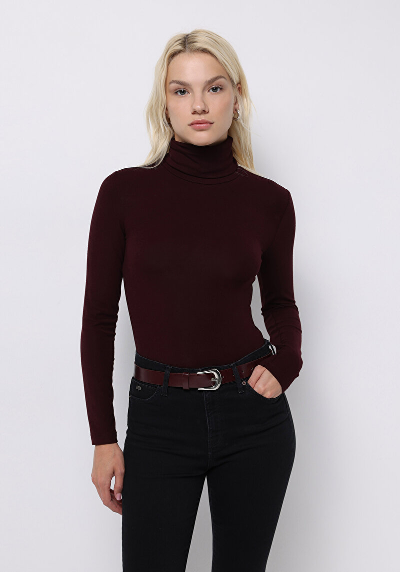 Зображення Футболка З Довгим Рукавом Жіноча Бордова  Cl1076444