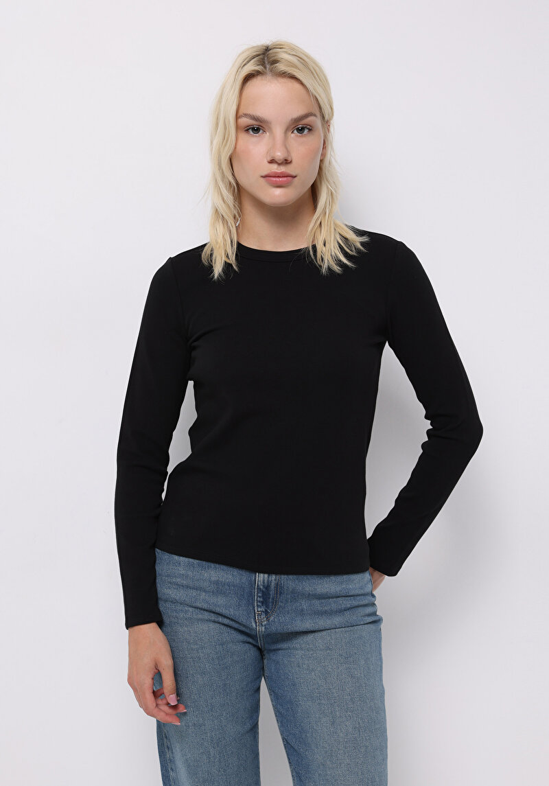 Зображення Футболка З Довгим Рукавом Жіноча Чорна  Cl1076452