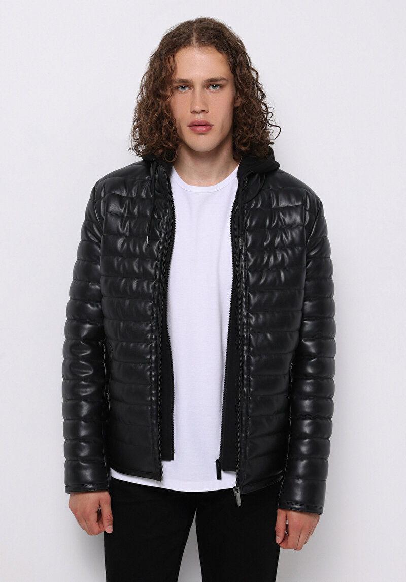 Зображення Куртка З Еко-шкіри Чоловіча Чорна  Cl1076211