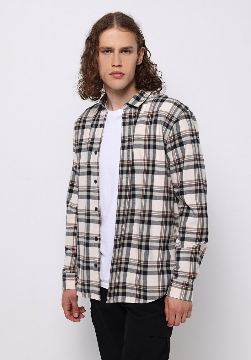 Зображення Сорочка З Довгим Рукавом Чоловіча Бежева  Cl1076507