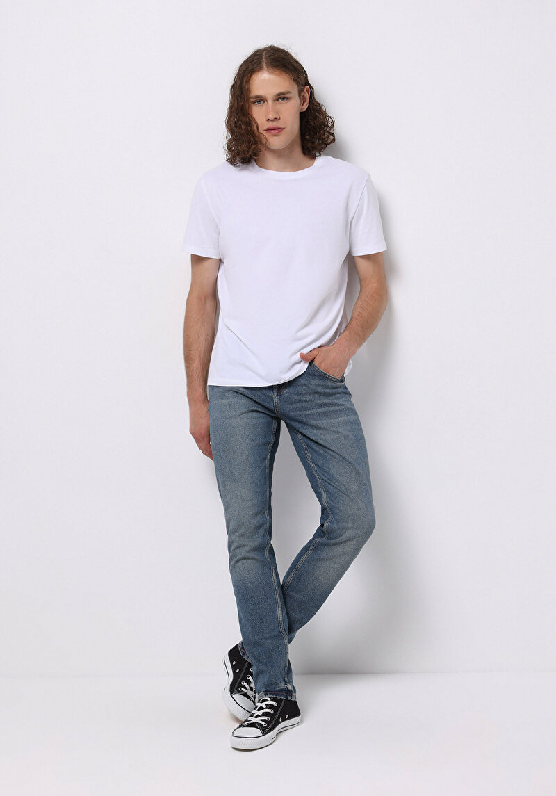 Зображення 044 Karl Джинси Чоловічі Блакитні Прямого Крою Cl1076792