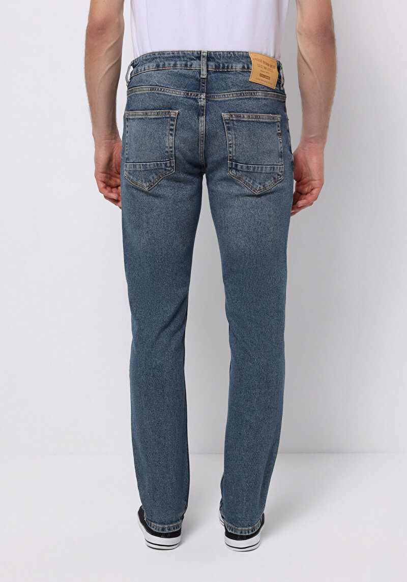 Зображення 044 Karl Джинси Чоловічі Блакитні Прямого Крою Cl1076792