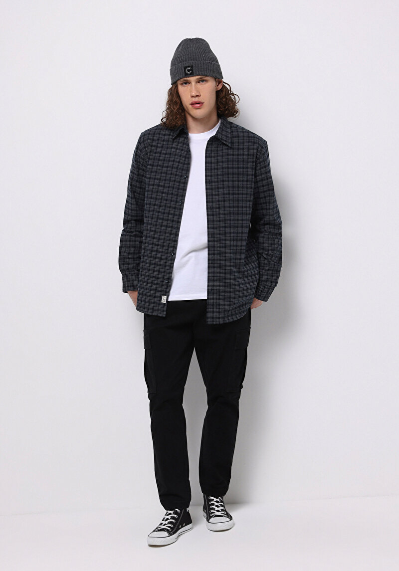 Показати інформацію про Сорочка З Довгим Рукавом Чоловіча Синя  Cl1077139