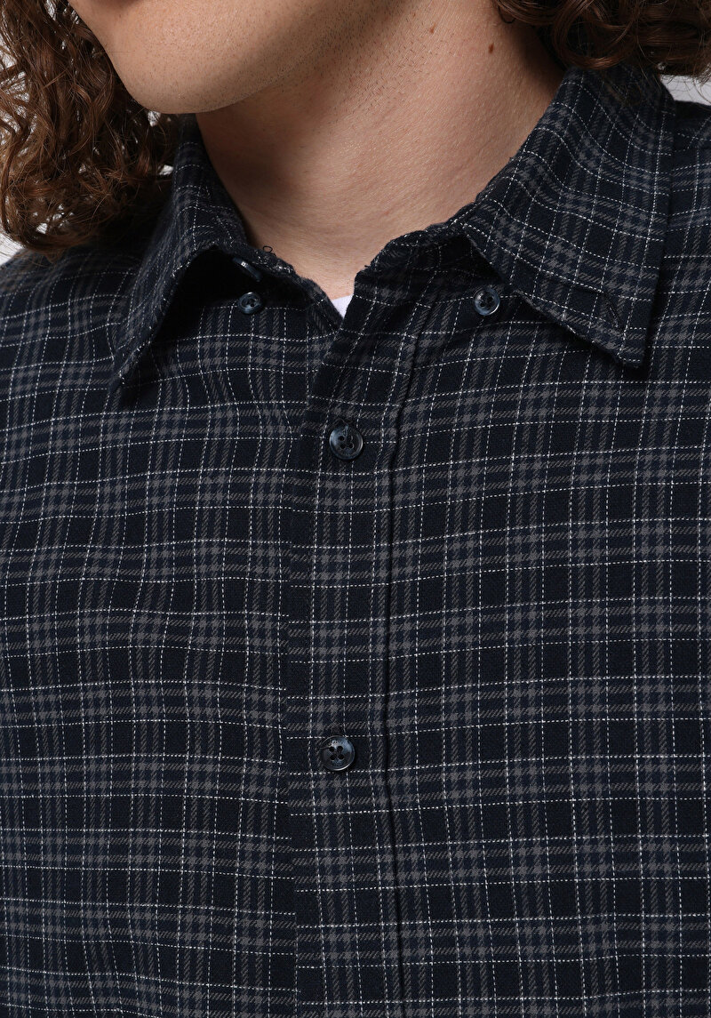 Показати інформацію про Сорочка З Довгим Рукавом Чоловіча Синя  Cl1077139