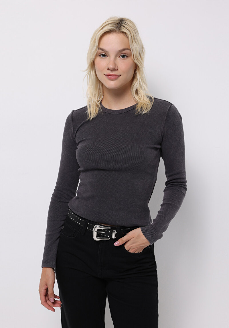 Зображення Футболка З Довгим Рукавом Жіноча Сіра  Cl1075613