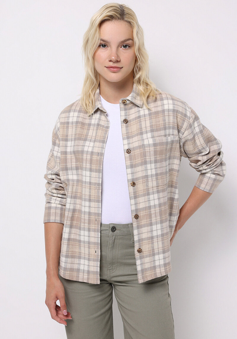 Зображення Сорочка З Довгим Рукавом Жіноча Бежева Cl1076686