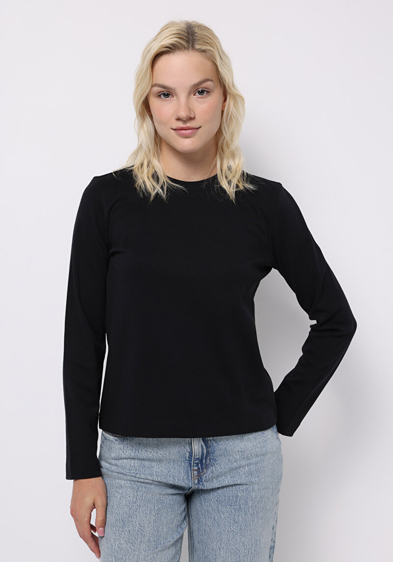 Зображення Футболка З Довгим Рукавом Жіноча Чорна  Cl1076451