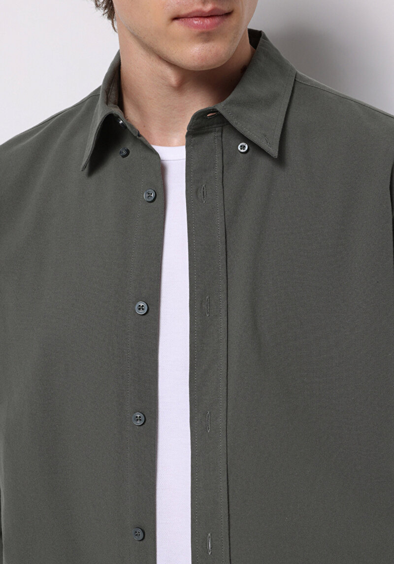 Зображення Сорочка З Довгим Рукавом Чоловіча Зелена Cl1073845