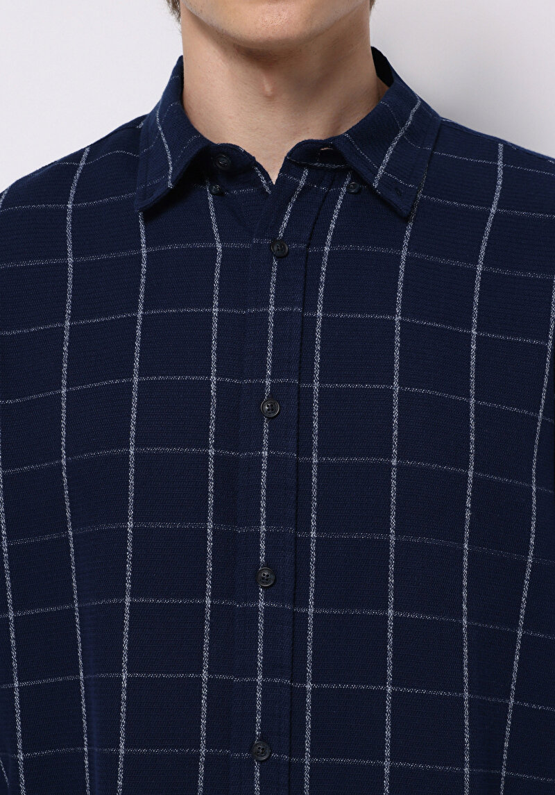 Показати інформацію про Сорочка З Довгим Рукавом Чоловіча Синя  Cl1075449