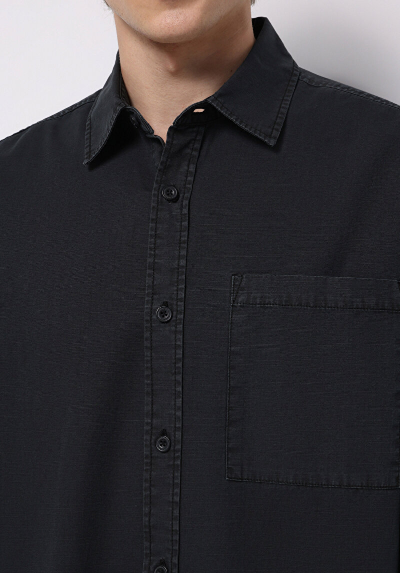 Показати інформацію про Сорочка З Довгим Рукавом Чоловіча Чорна  Cl1075661