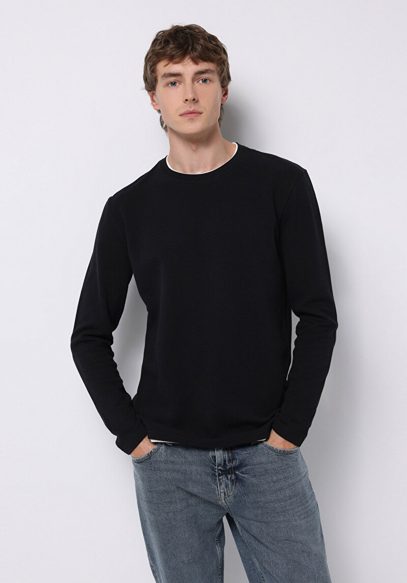 Зображення Футболка З Довгим Рукавом Чоловіча Чорна  Cl1076433