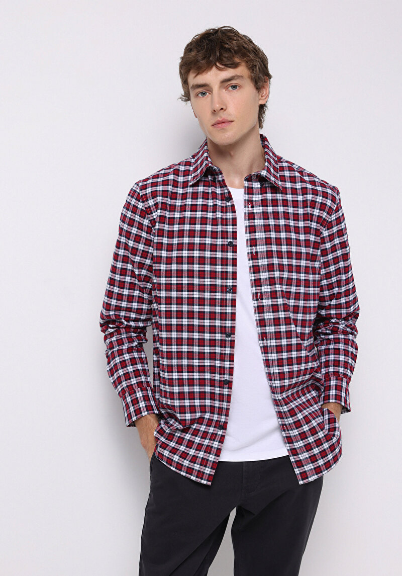 Зображення Сорочка З Довгим Рукавом Чоловіча Червона  Cl1076492