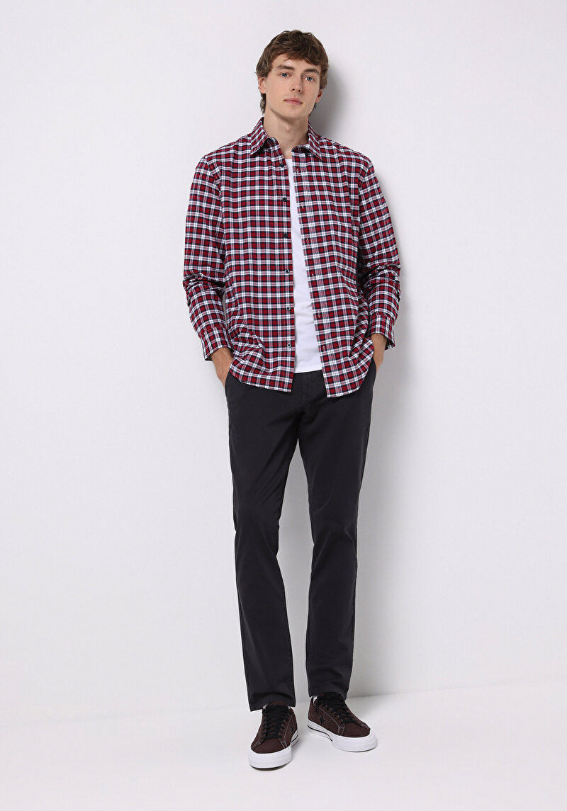 Показати інформацію про Сорочка З Довгим Рукавом Чоловіча Червона  Cl1076492