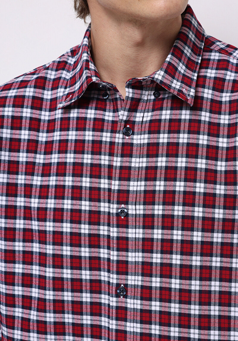 Показати інформацію про Сорочка З Довгим Рукавом Чоловіча Червона  Cl1076492