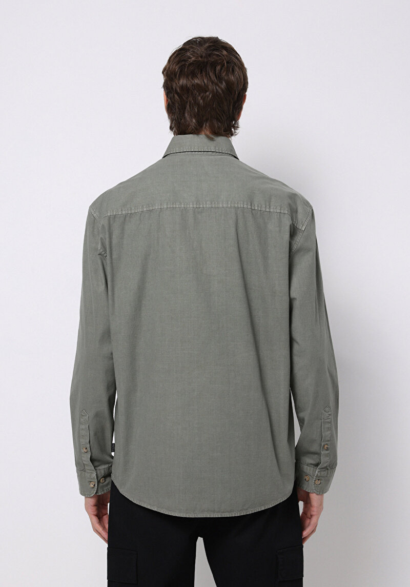 Показати інформацію про Сорочка З Довгим Рукавом Чоловіча Зелена  Cl1075661