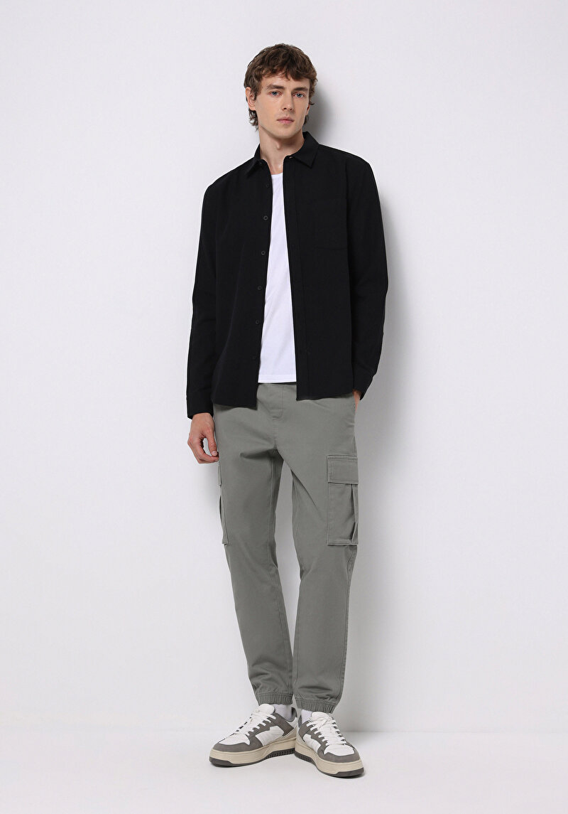 Показати інформацію про Сорочка З Довгим Рукавом Чоловіча Чорна  Cl1076727