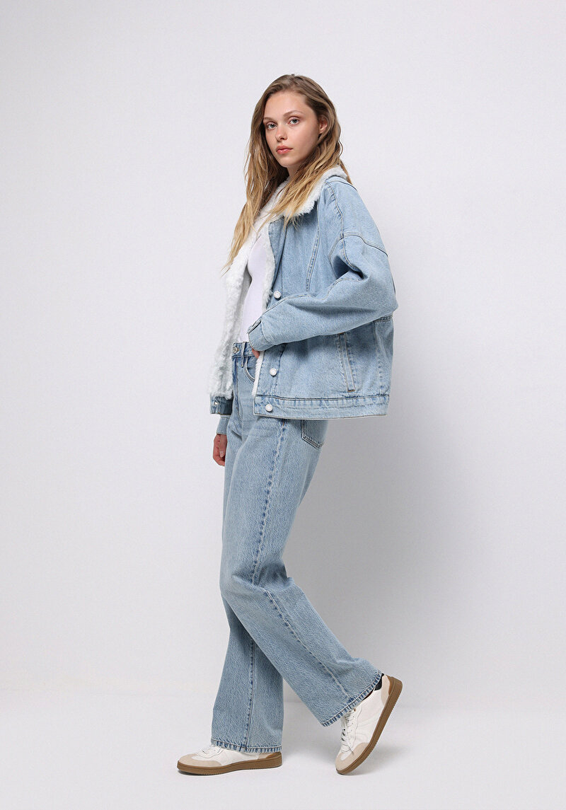 Зображення Джинси Жіночі Блакитні Прямого Крою Cl1076567