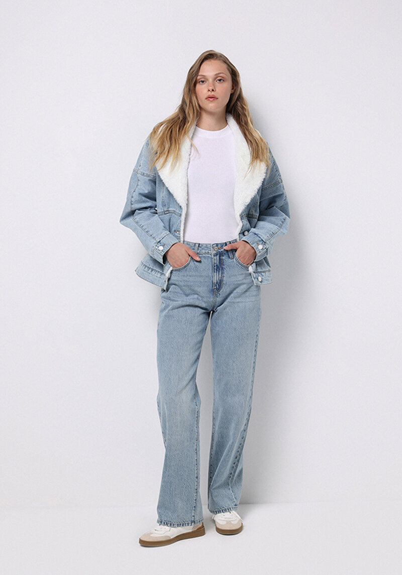 Зображення Джинси Жіночі Блакитні Прямого Крою Cl1076567
